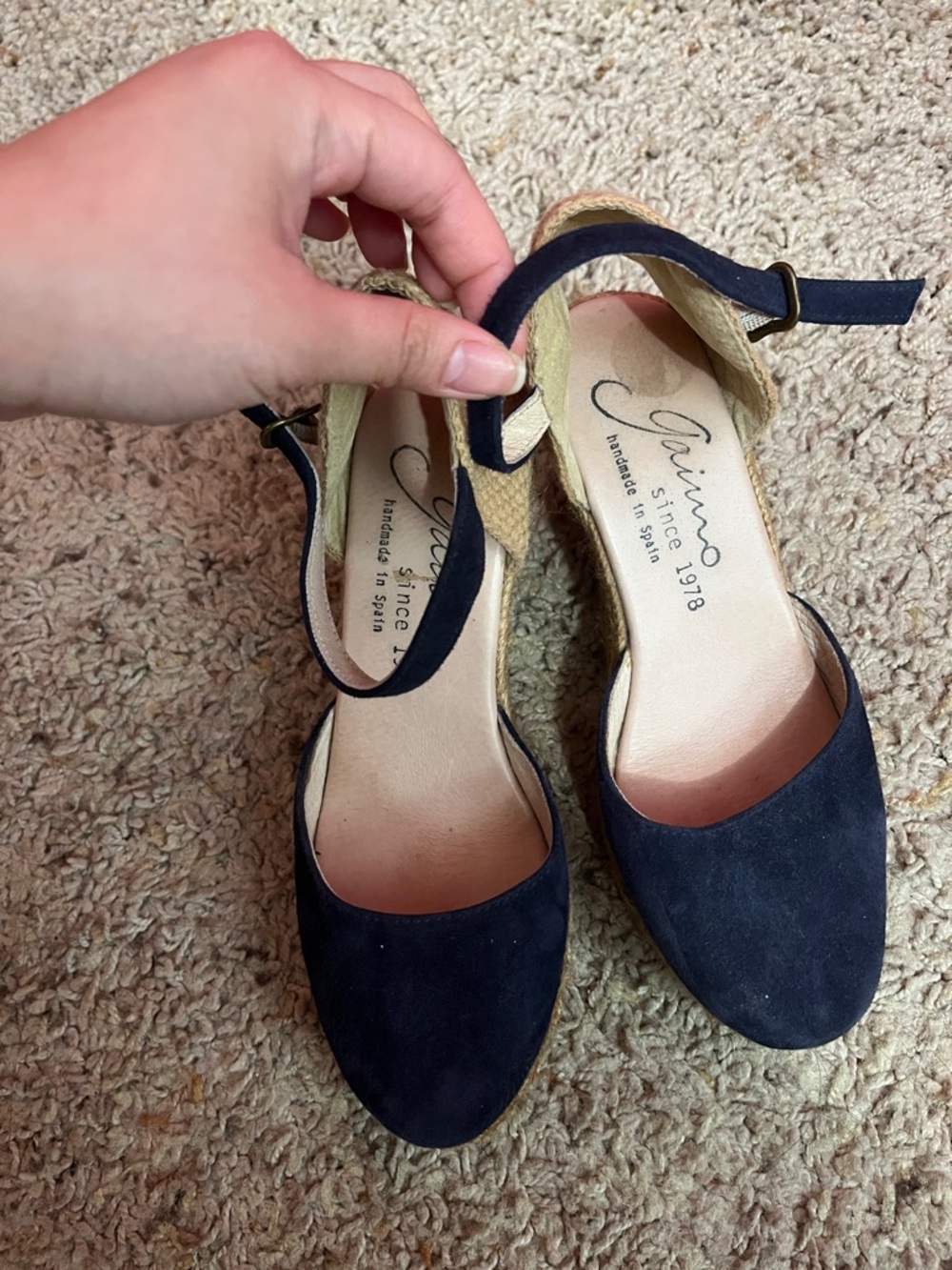 Gaimo Espadrille Wedge Sandals - Navy